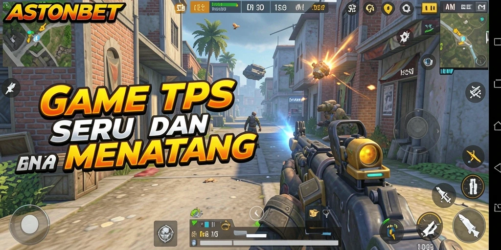 Gameplay seru ASTONBET dengan pertarungan TPS yang mendebarkan.