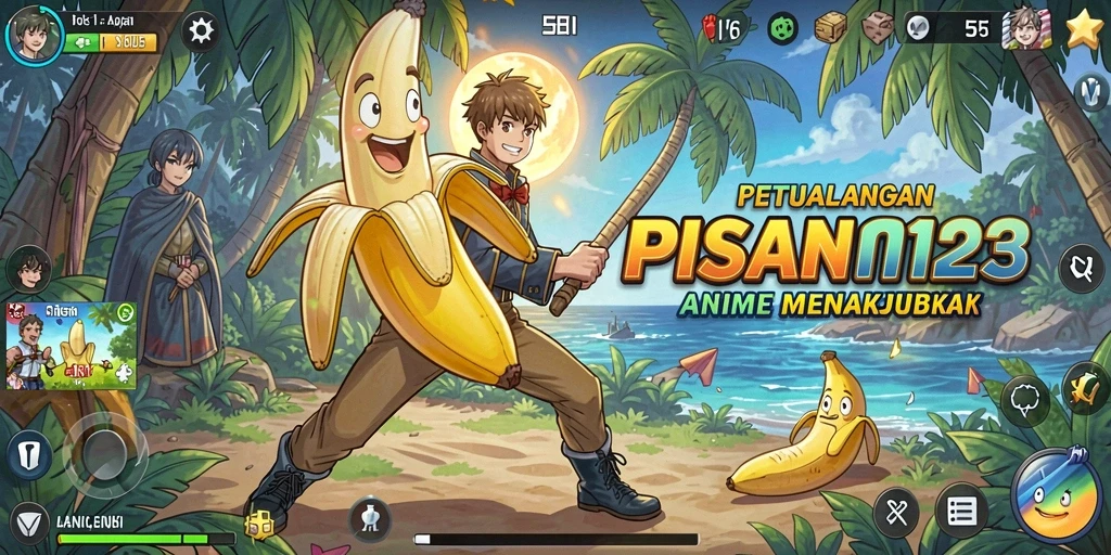 Screenshot PISANG123 menampilkan karakter anime dalam aksi seru.