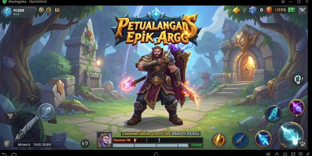 Tampilan utama gameplay ARPG yang epik dan mendebarkan.