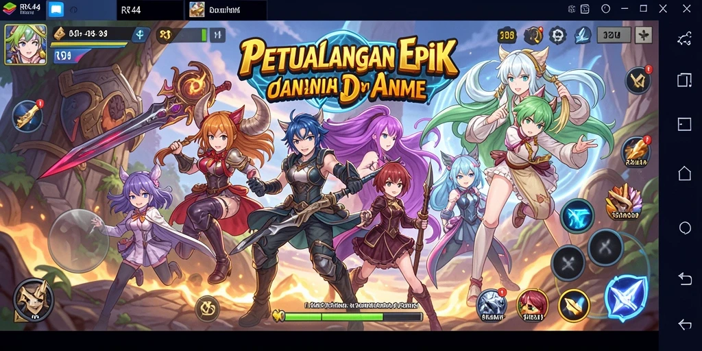 Tampilan utama gameplay <strong>RR44</strong> dengan karakter anime yang menarik.