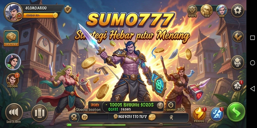 Tampilan strategi pertarungan intens SUMO777 dengan pemain merancang taktik.