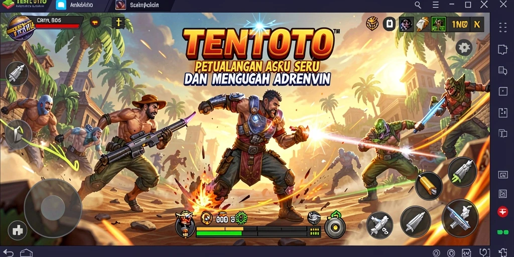 Tampilan aksi mendebarkan dalam gameplay TENTOTO yang penuh tantangan.