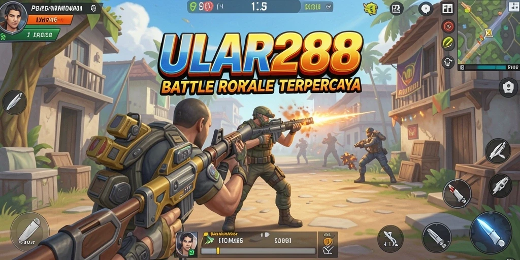 Screenshot gameplay ULAR288 menunjukkan aksi Battle Royale yang mendebarkan.